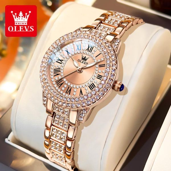OLEVS Jam Tangan Perempuan Original Waterproof Stainless Steel Watch Women Luminous Quartz Luxury Watches for Women with Luxury Box 9943 Rotundity Fashion Jam wanita Zircon Banyak warna Ada stok tersedia Match clothes party gift giving Bead