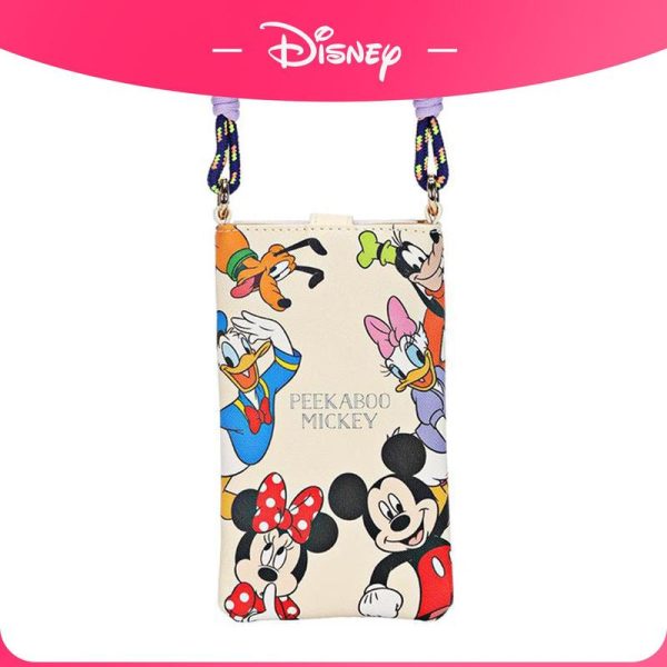 Beg Silang Badan Wanita Disney, Cetakan Keluarga Mickey, Rekaan Comel, Satu Bahu, Beg Kecil, 2024 Ketibaan Baru, [COD] Bags Selempang
