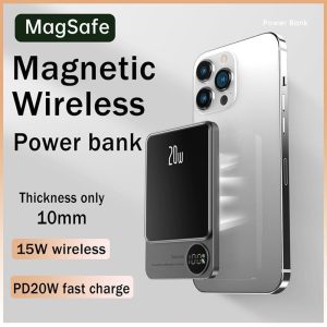 Yisen Magnetic Powerbank 6600mah 12000mah Wireless Charger PD20W Fast Charging External Battery For iPhone Android Portable Alloy Digital Mobile
