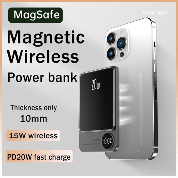 Yisen Magnetic Powerbank 6600mah 12000mah Wireless Charger PD20W Fast Charging External Battery For iPhone Android Portable Alloy Digital Mobile