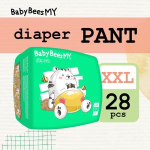BabyBeesMY Diapers SUPER Comfortable Pull-up Pants - Leak-proof XXL diapers pants 28pcs baby bees pull up lampin bayi diaper murah baby diapers anti bocor diapers tape pempers