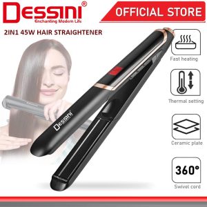 DESSINI ITALY 2 IN 1 Titanium Ceramic Anion Hair Straightener Flat Iron Twist Curler Styling Pelurus Pengeriting Rambut