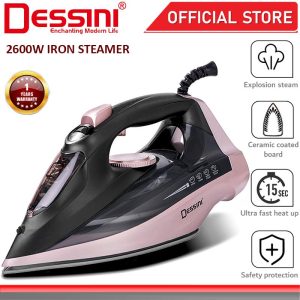 DESSINI ITALY 2600W Electric Ceramic Soleplate Garment Steam Iron Sprayer Steamer Clothes Brush / Seterika Baju