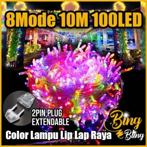 【Bing Bling】【2pin 100M | 50M | 20M | 10M 】Lampu Raya Panjang Viral Fairy String Light Outdoor Waterproof Hiasan Lip Lap Kelip Kelip2 Klip Hari