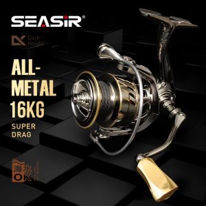 Kekili Memancing Berputar, SEASIR Kesatria Gelap, Pemegang Kuasa, Ultra Ringan, Semua Logam, Siri 1000-6000, 7 + 1BB, Nisbah Gear 5.7: 1 / 5.1: 1, Seret Super, 16kg, Sesuai untuk Alat Memancing Air Masin, Kili Aluminium CNC dan Rocker disertakan.