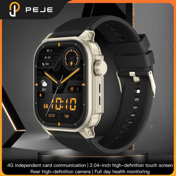 Jam Tangan Pintar Telefon Pintar, PEJE Z135 4G, Paparan AMOLED 2.04-inci, Kalis Air IP68, Kamera Belakang, Mod Berbilang Sukan, Bateri 800mAh, Mesej Tolak, Kad SIM Termasuk Smartwatch