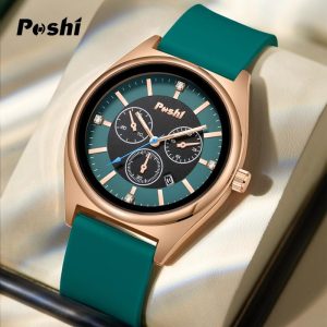 Jam Tangan Getah Fesyen Korea, POSHI, Untuk Wanita, Rekaan Baru, Kalis Air, Pergerakan Kuarza, Jam Tangan Elegan, Jam Tangan Wanita Watches