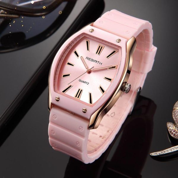 Jam Tangan Gaya Korea, Jam Tangan Sukan Wanita, Kalis Air, Reka Bentuk Segi Empat Elegan, Diperbuat daripada Silikon, Pergerakan Kuarza, Fesyen, Sesuai untuk Pakaian Kasual