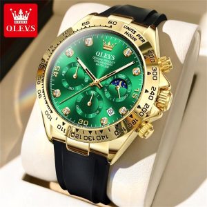 OLEVS Jam Tangan Lelaki Viral 2024 Perniagaan Pergerakan Kuarza Bahan Keluli Tahan Karat Kalis Air Watch for Men dengan Kotak Mewah Fesyen Baharu 28-75