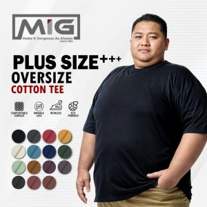 Live Exclusive - MIG Quality Cotton Plain Round Neck Unisex Plus Size Oversized T shirt