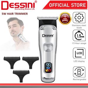 DESSINI ITALY USB Rechargeable Hair Trimmer Clipper Shaver Cutter Groomer Titanium Blade Beard Razor Pencukur Pemangkas