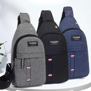 Beg dada kain Oxford untuk lelaki, gaya Korea kasual baharu, beg sukan bergaya kecil, beg bahu kanvas tunggal, beg galas lelaki