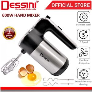 DESSINI ITALY 5 Speed Electric Hand Mixer Egg Beater Blender Grinder Processor Dough Whisk Mesin Pengadun Bancuh Telur