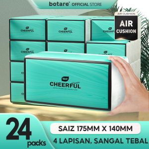 [24 Packs] Botare Air-Cushion Facial Tissue 4-Ply 320 Sheets Deluxe Soft