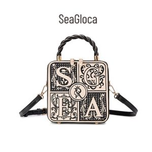 Beg Tangan Fesyen Retro Mewah, SeaGloca, Beg Persegi Satu Bahu Serbaguna, Untuk Wanita, Stok Tempatan MY, COD, No.1345 Coklat Kulit Hitam Crossbody Bags