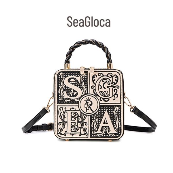 Beg Tangan Fesyen Retro Mewah, SeaGloca, Beg Persegi Satu Bahu Serbaguna, Untuk Wanita, Stok Tempatan MY, COD, No.1345 Coklat Kulit Hitam Crossbody Bags