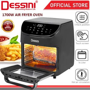 DESSINI ITALY 14L Electric Rotisserie Oven Convection Hot Air Fryer Toaster Timer Oil Free Roaster Machine / Ketuhar
