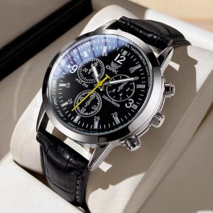 OPK Jam Analog Tangan Lelaki Original Waterproof Quartz Movement Stainless Steel Watch for Men Luminous Business Casual Men Watch New 6015 Rotundity Material logam+kulit dalam stok Warna berbilang Pejabat parti pemberian hadiah Garanti 1 tahun