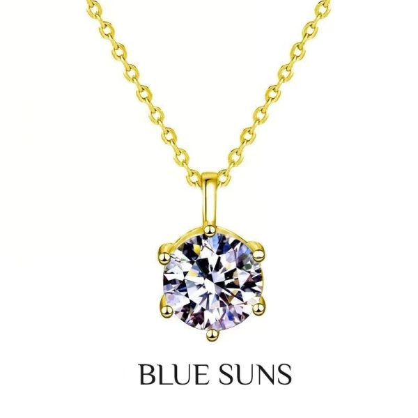 [925 Perak]Kalung Musim Panas Peluh&Tahan Kotoran Emas 18K 5CT Loket Moissanite Kalung Cantik Hypoallergenic untuk Wanita Barang kemas yang bergaya dan serba boleh