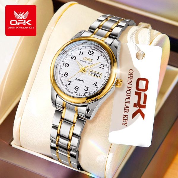 【Free Gift】OPK Jam Analog Tangan Perempuan Asli Kalis Air Bercahaya Keluli Tahan Karat Untuk Wanita Magnet Permata Watches Berlian with Box New 8110 Compact and Exquisite Tentera Perempuan Modus Banyak Warna Ada stok Tersedia Parti Sepadan