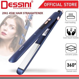 DESSINI ITALY 2 IN 1 Titanium Ceramic Hair Straightener Flat Iron Twist Curler Styling Waver Pelurus Pengeriting Rambut
