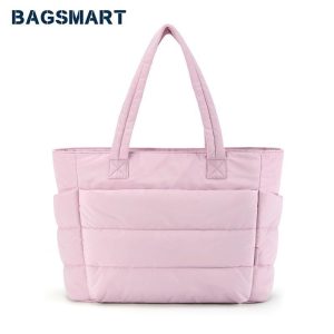 Beg Tote, BAGSMART, Untuk Wanita, Ringan dan Gebu, Sesuai untuk Perjalanan, Kerja, Pantai, Gim dan Membeli-belah Totebag