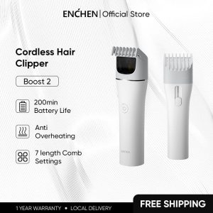 【COD】Enchen Boost 2 Electric Wireless Hair Trimmer Cordless Type-C Rechargeable Hair Clipper for Children Adult Mesin Potong Rambut
