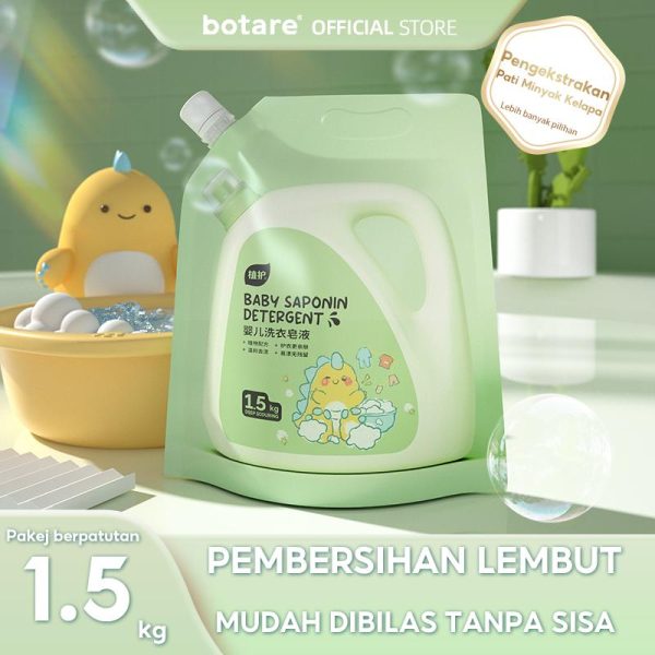[1.5kg] Botare,Detergen Dobi Bayi, Sesuai untuk Bayi Baru Lahir dan Kanak-kanak, Mesra Tangan, Cecair Sabun Dobi