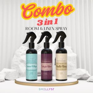 COMBO 3 IN 1 - ROOM & LINEN SPRAY - 300 ML - HOME FRAGRANCE - GIFT SET