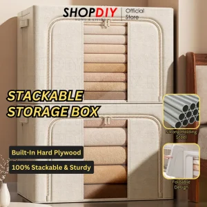 SHOPDIY [PREMIUM] 24L/66L/100L Extra Large Box Storage Foldable Foldable Wardrobe Organizer Large Storage Clothes Storage Supplies