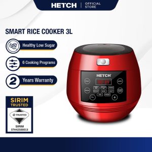HETCH Low Sugar Smart Rice Cooker 3L MTC-1727-HC Stainless Steel Low Sugar Basket Periuk Nasi Kurang Kanji Smart Rice Cooker