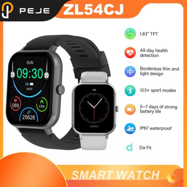 Jam Tangan Pintar, ZL54, Kalis Air IP68, Skrin HD 1.83-inci, Panggilan Bluetooth, 100 + Mod Senaman, Permainan Terbina dalam, Suara AI Bateri Smart Watches