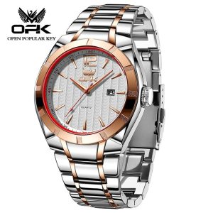 OPK Jam Tangan Lelaki Original Waterproof Quartz Movement Stainless Steel Watch for Men Business Luxury Watch 6016 Rotundity Bahan logam dalam stok Banyak warna Pejabat parti pemberian hadiah Garanti 1 tahun