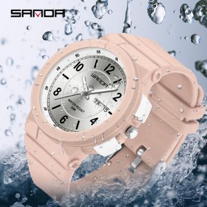 Jam Tangan Digital Elektronik Kasual, AW24 SANDA 6097, Untuk Wanita, Fesyen, Mewah, Sesuai untuk Pelajar, Kalis Air, Jam Tangan Sukan, Ketibaan Baru