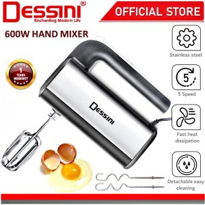 DESSINI ITALY 5 Speed Electric Hand Mixer Egg Beater Blender Grinder Processor Dough Whisk Mesin / Pengadun Bancuh Telur