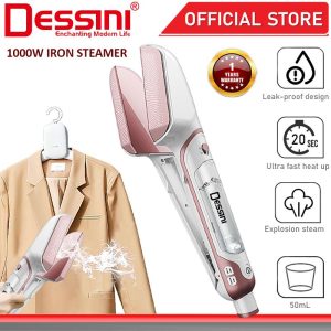 DESSINI ITALY 1000W Electric Ceramic Soleplate Garment Steam Iron Sprayer Steamer Collar Clothes Brush / Seterika Baju