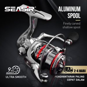 Kekili Memancing Berputar Kili Cetek Aluminium, SEASIR OER, Ultra Ringan, Balingan Panjang, Seret Maks 12kg, 9 + 1BB, Sesuai untuk Memancing Air Tawar dan Air Masin