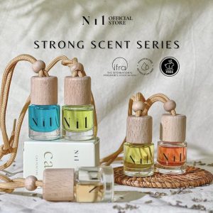 NILDECO Car Fragrance 8ml STRONG SCENT SERIES Longlasting Scent (Peach/Freesia/Ocean) - Premium fragrance Oil Automotive perfume pewangi kereta gantung tahan lama