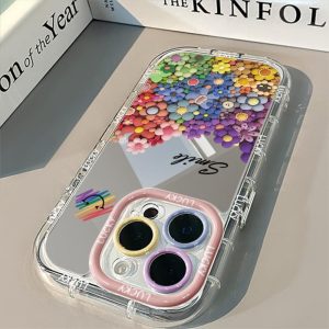 Sarung Telefon Cermin, Reka Bentuk Senyuman, Serasi dengan iPhone 11, 15, 14, 13, 12, Pro, Xs Max, XR, X, 7, 8 Plus, SE 2020, Gaya Korea Ins, Sarung Sarung Lembut Jelas, Bahan Silikon, Kalis Kejutan, Penutup Belakang Pelindung