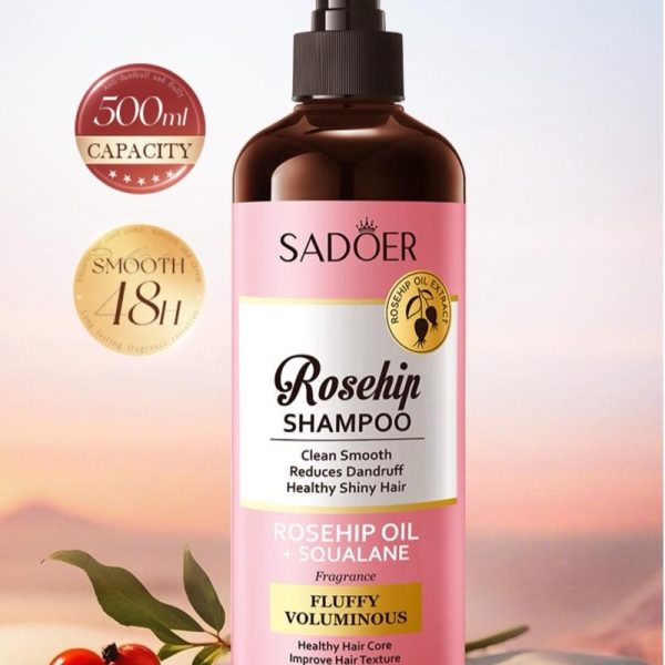 YGwithLOVE beautyShop SADOER Rosehip Reduces Dandruff Shinny Hair Fluffy Voluminous Shampoo (500ml) Haircare Koko Rambut