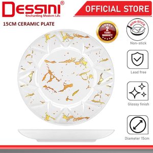 DESSINI ITALY 6 Inch Ceramic Serving Plate Dessert Cake Salad Pasta Tray Non Stick Snack Platter Dinnerware PINGGAN
