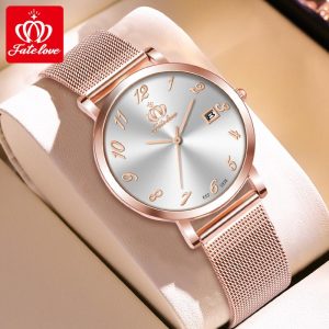 Felatelove Jam Tangan untuk Wanita Kalis Air Keluli Tahan Karat Asli Elegan dan Cantik Fesyen FL815 Pelbagai Warna Dengan Alat Sesuai untuk Perniagaan Pejabat dan Pesta Hadiah Indah dan Padat Watches