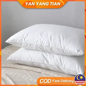 Bantal Kapas, YANYANGTIAN, Saiz Standard, 2 Teras, Sesuai untuk Hotel, Reka Bentuk Ai Licin, Diperbuat daripada Teras Kapas Putih Licin