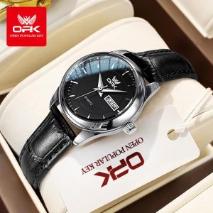 OPK Jam Tangan Lelaki Original Viral Waterproof Fashion Style Kalis Air Asli Dengan Kotak Tali Kulit Watches for Men 6022 Rotundity Material logam+kulit dalam stok Warna berbilang Pejabat parti pemberian hadiah Garanti 1 tahun