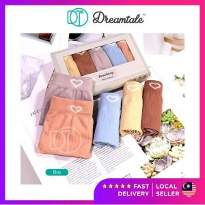 Dreamtale Women Panties Underwear LOVE 5 Pcs Panties Set Cotton Spandex Ladies Panties Seluar Dalam Wanita WCO213 Soft Dusty Pink Mozzi Mozii seluar dalam