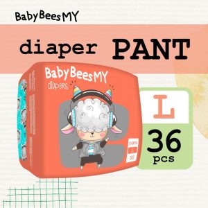 BabyBeesMY Diapers SUPER Comfortable Pull-up Pants - Leak-proof baby diapers S/M/L/XL/XXL - diapers pants 36pcs baby bees pull up lampin bayi diaper murah baby diapers anti bocor diapers tape pempers