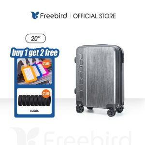 [Buy 1 Get 2 Free Gifts] FreeBird Luggage Porsche Imitation Carbon Steel 20 Inch Black Suitcase Malaysia Ultralight Luggage Bag Zipper Spinner Suitcase Checked Luggage zips luggage-black bekas keras luggage-grey beg bagasi Travel Cartoon aniiway luggage