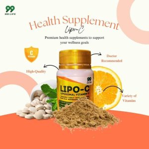 LIPO - C (Liposomal Vitamin C) - 60's Chewable tablet with Magnesium, Tiger Milk Mushroom and Vitamin D By 99 Life