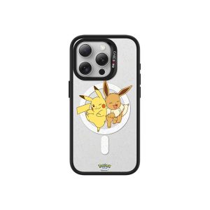 ImagiSnap, CASEBANG, Siri Pokemon1.0, Pikachu & Eevee, IP Berjenama, Pengecasan Magnetik Magsafe, Serasi dengan iPhone 13-16 dan Samsung S24 / 24 + / 24U / 25U Siri, Beg Udara Balut Penuh, Empat Penjuru, Tahan Kejutan