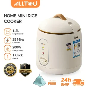 ALLTOU Mini Rice Cooker 1.2L Multi-Functional Electric Rice Cooker 200W Household Rice Cooker Non-stick Pot and Steamer rice cooker